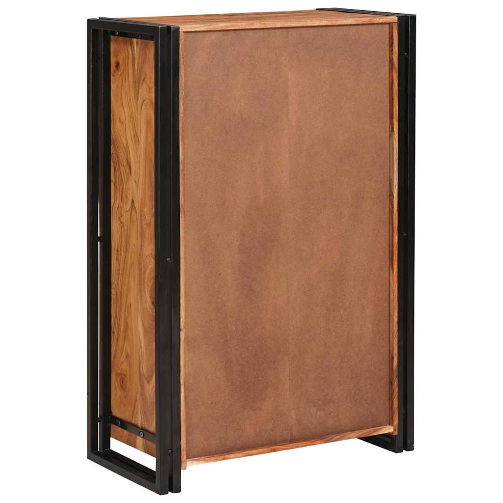 vidaXL Highboard με Πόρτες Καφέ Μασίφ ξύλο ακακίας και μέταλλο