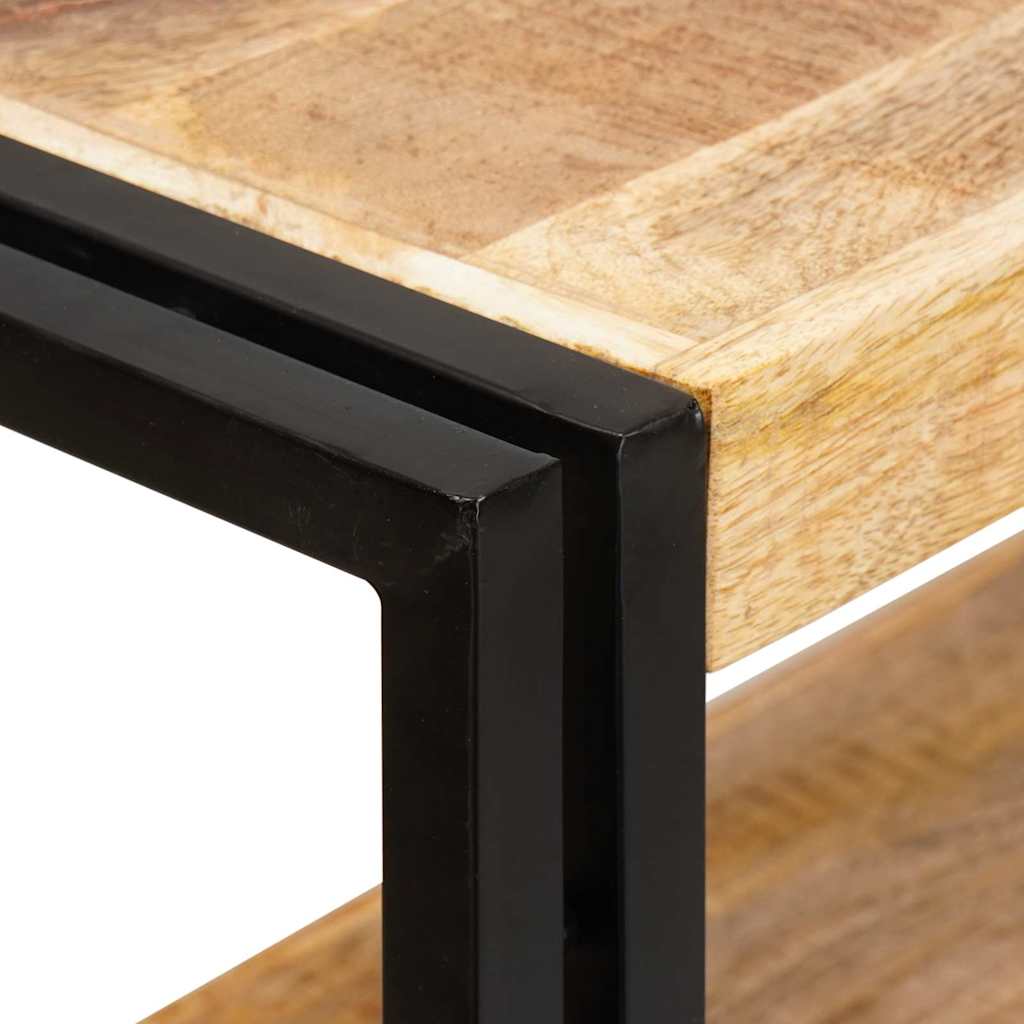 vidaXL Βιβλιοθήκη με Πόρτες Καφέ Στραντ Γυαλιστερό Μάνγκο και Μέταλλο