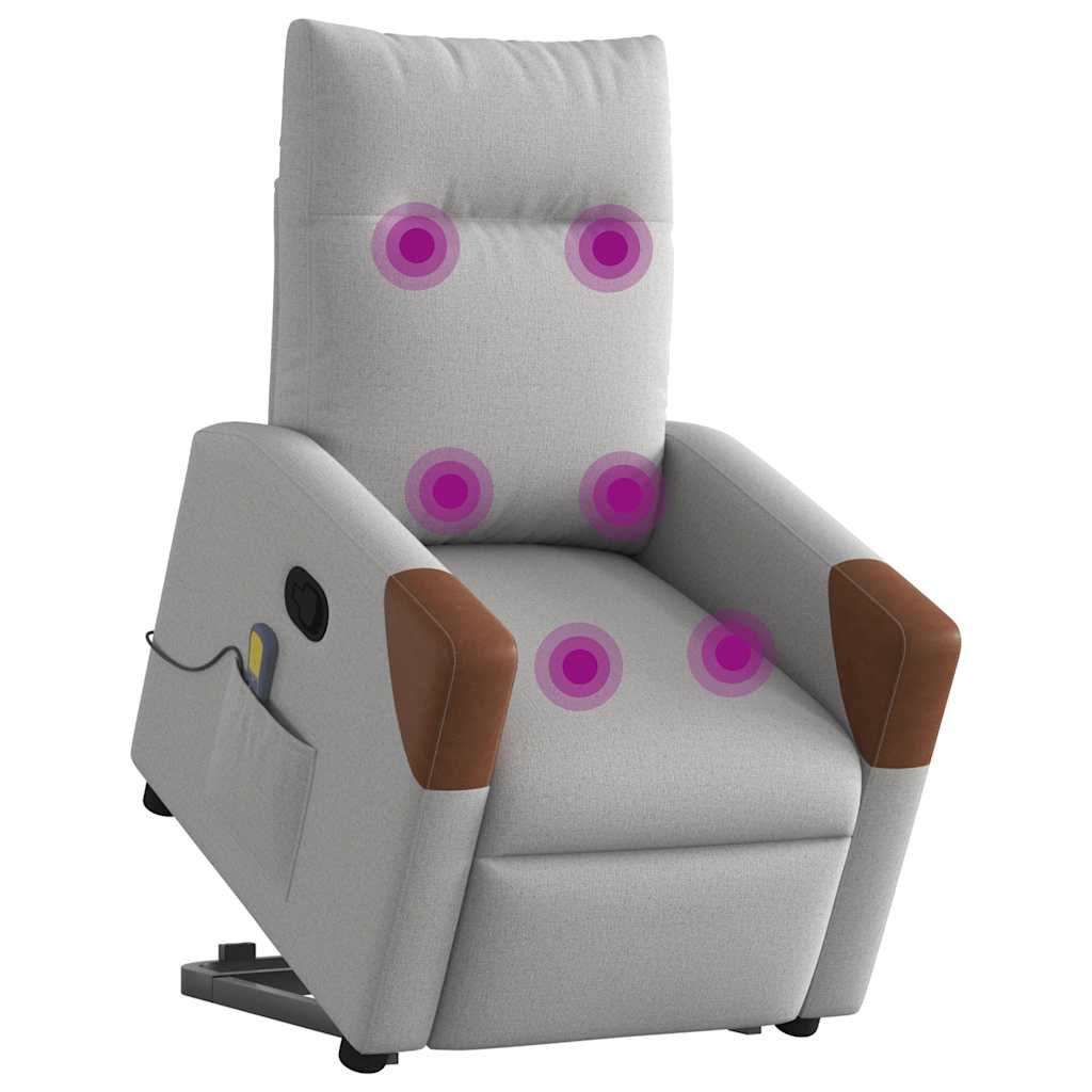 vidaXL Μόνιμη πολυθρόνα μασάζ καρέκλα ανάκλισης σύννεφο γκρι ύφασμα