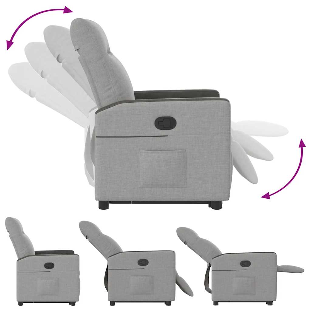 vidaXL Μόνιμη καρέκλα ανάκλισης Ύφασμα Γκρι σύννεφο