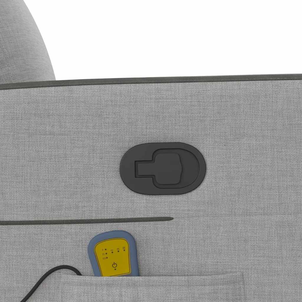 vidaXL Μόνιμη πολυθρόνα μασάζ καρέκλα ανάκλισης σύννεφο γκρι ύφασμα