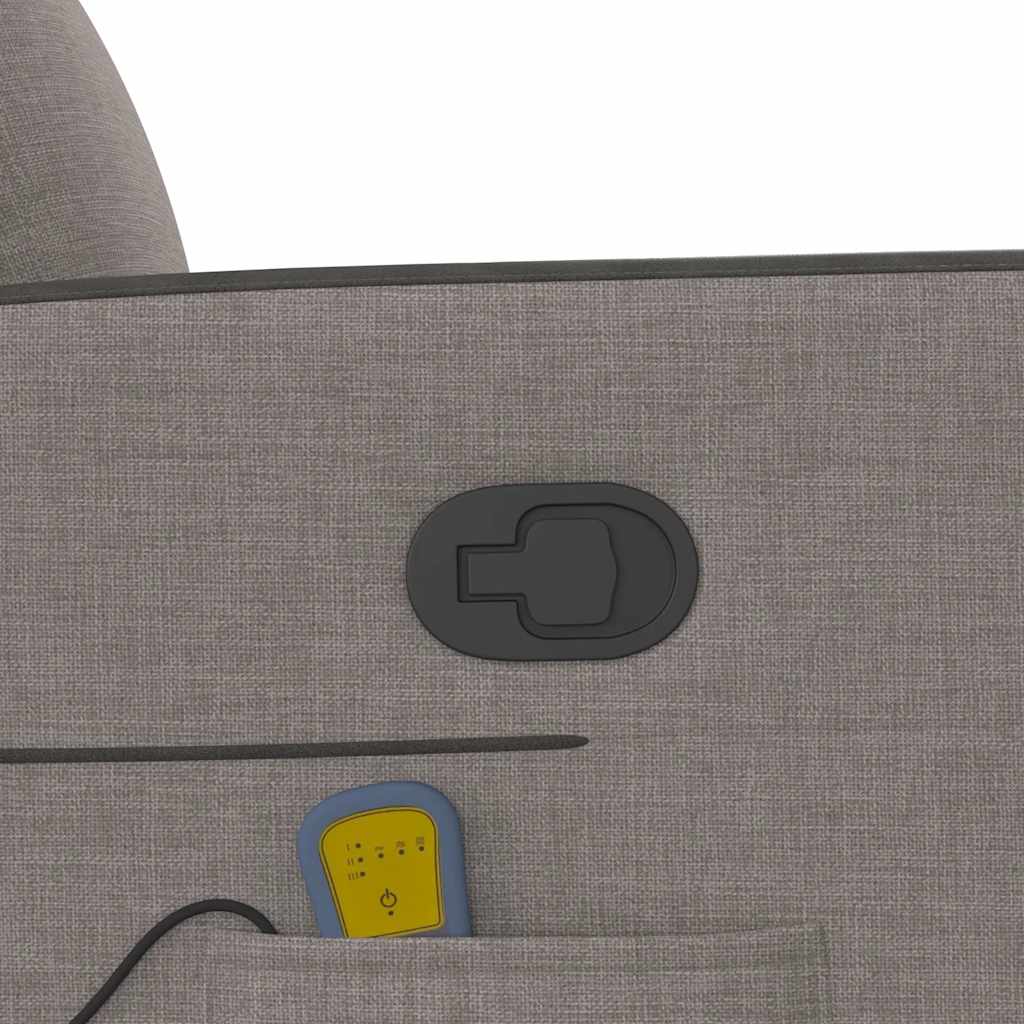 vidaXL Πολυθρόνα Μασάζ Ανακλινόμενη με Ανύψωση Taupe Υφασμάτινη