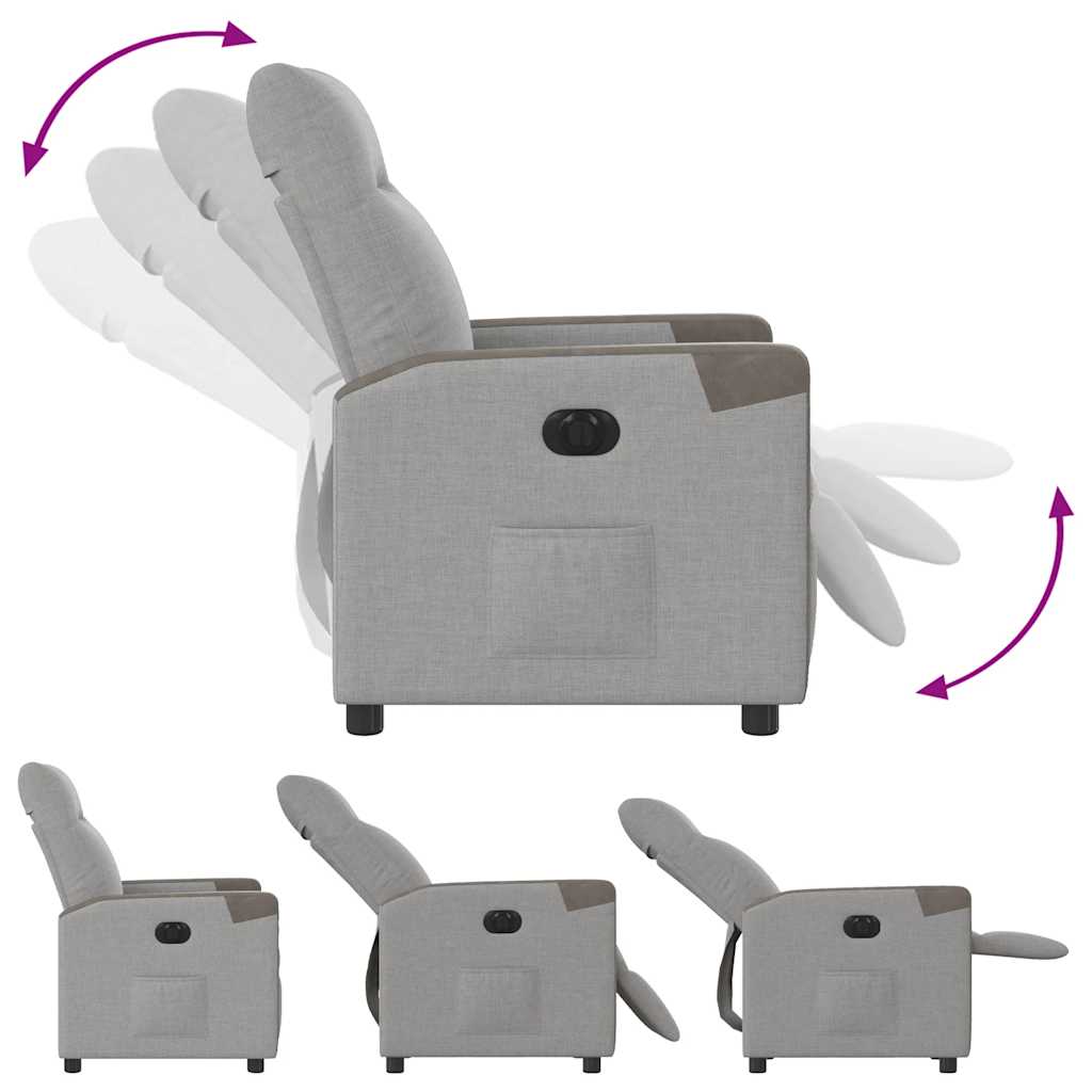 vidaXL Ηλεκτρική Ανακλινόμενη Καρέκλα Σύννεφο Γκρι Ύφασμα