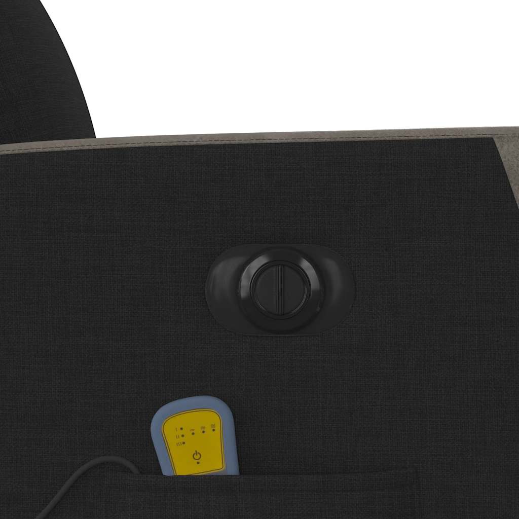 vidaXL Πολυθρόνα Μασάζ Ηλεκ. Ανακλινόμενη Μαύρη Υφασμάτινη