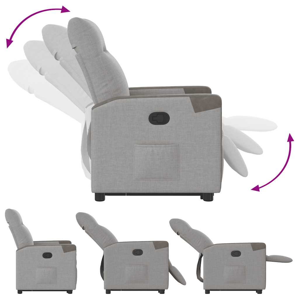 vidaXL Μόνιμη καρέκλα ανάκλισης Ύφασμα Γκρι σύννεφο