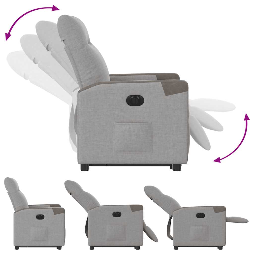 vidaXL Ηλεκτρική καρέκλα ανάκλισης Ύφασμα Γκρι σύννεφο