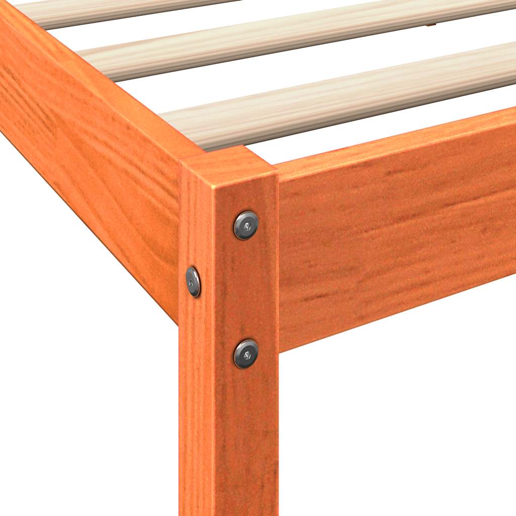 vidaXL Κρεβάτι Βιβλιοθήκη Χωρίς Στρώμα 75x190 εκ Μασίφ Ξύλο Πεύκου