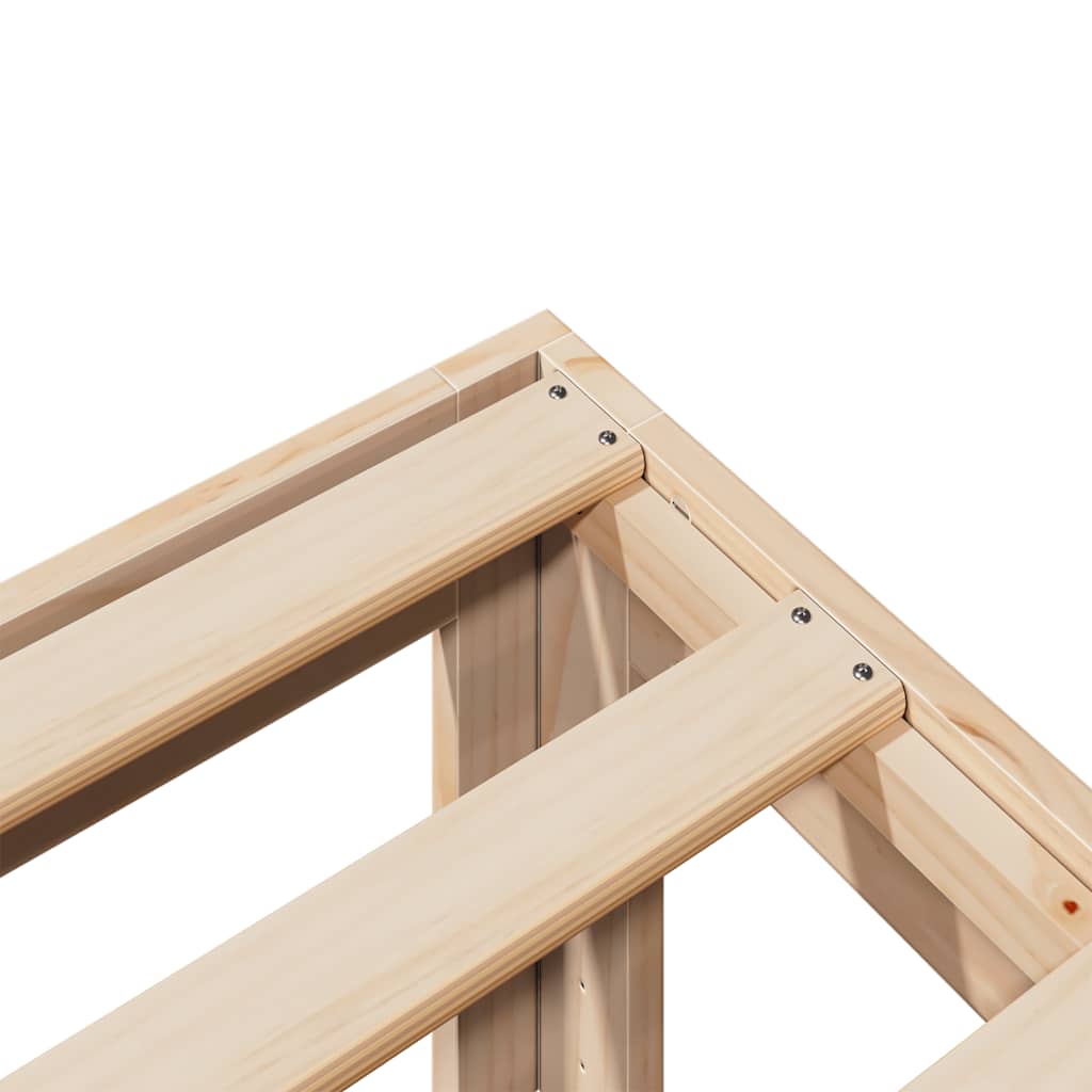 vidaXL Οικογενειακό πλαίσιο κρεβατιού χωρίς στρώμα Στερεό ξύλο πεύκο