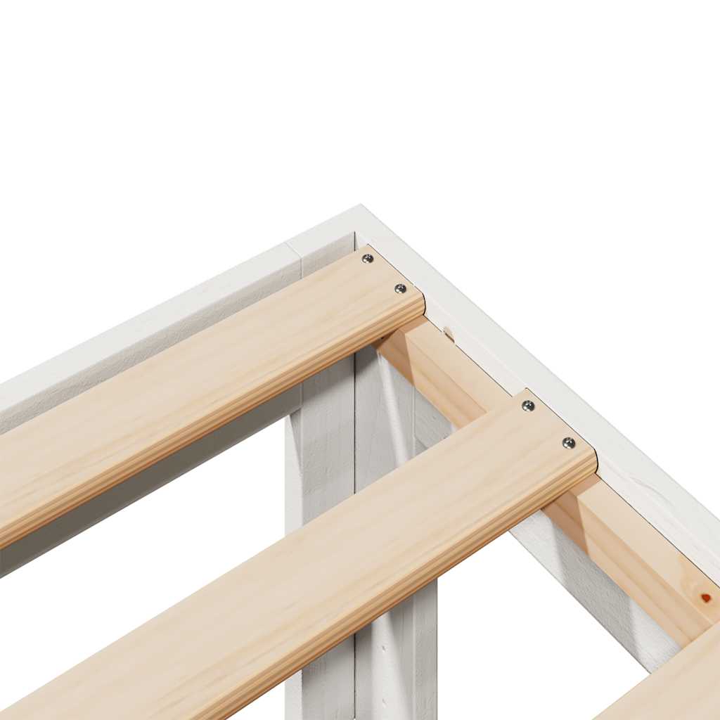 vidaXL Οικογενειακό πλαίσιο κρεβατιού χωρίς στρώμα Λευκό ξύλο πεύκου