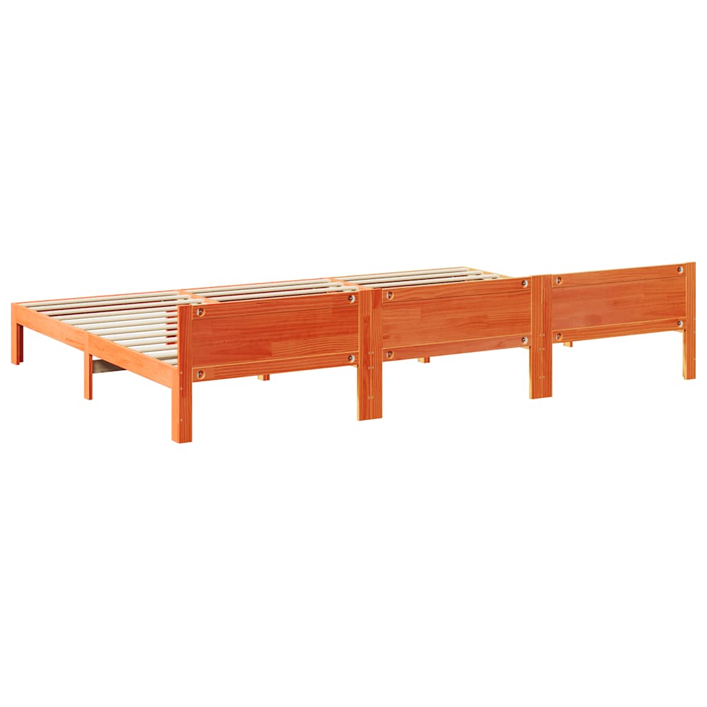 vidaXL Πλαίσιο οικογενειακού κρεβατιού χωρίς στρώμα κερί καφέ πεύκο