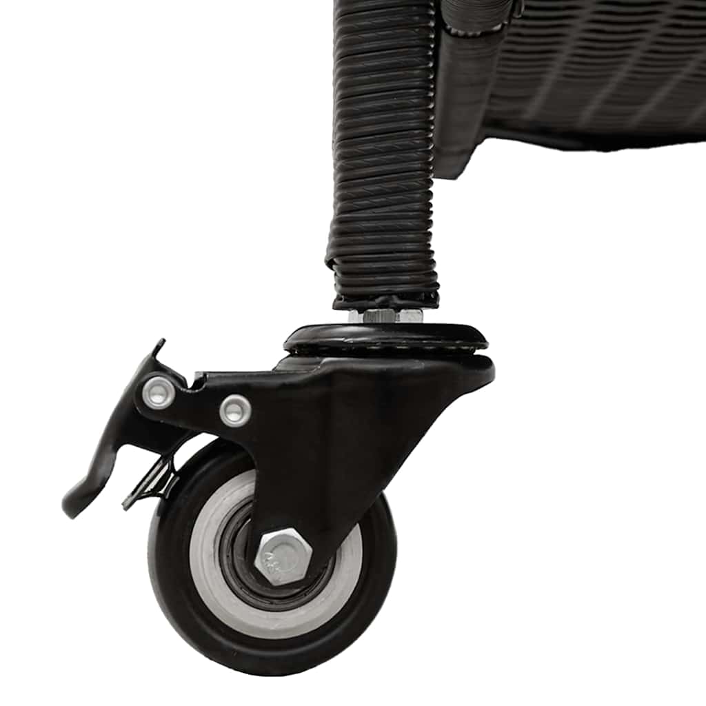 vidaXL Κουτί Αποθήκευσης Κήπου με Ρόδες 160x55x75 εκ. Συνθετικό Ρατάν