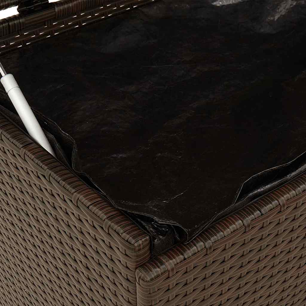 vidaXL Κουτί Αποθήκευσης Κήπου με Ρόδες 160x55x75 εκ. Συνθετικό Ρατάν