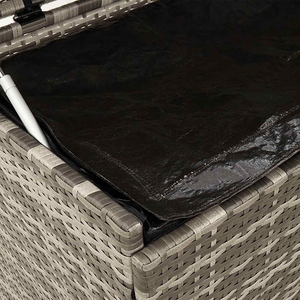 vidaXL Κουτί Αποθήκευσης Κήπου με Ρόδες 160x55x75 εκ. Συνθετικό Ρατάν