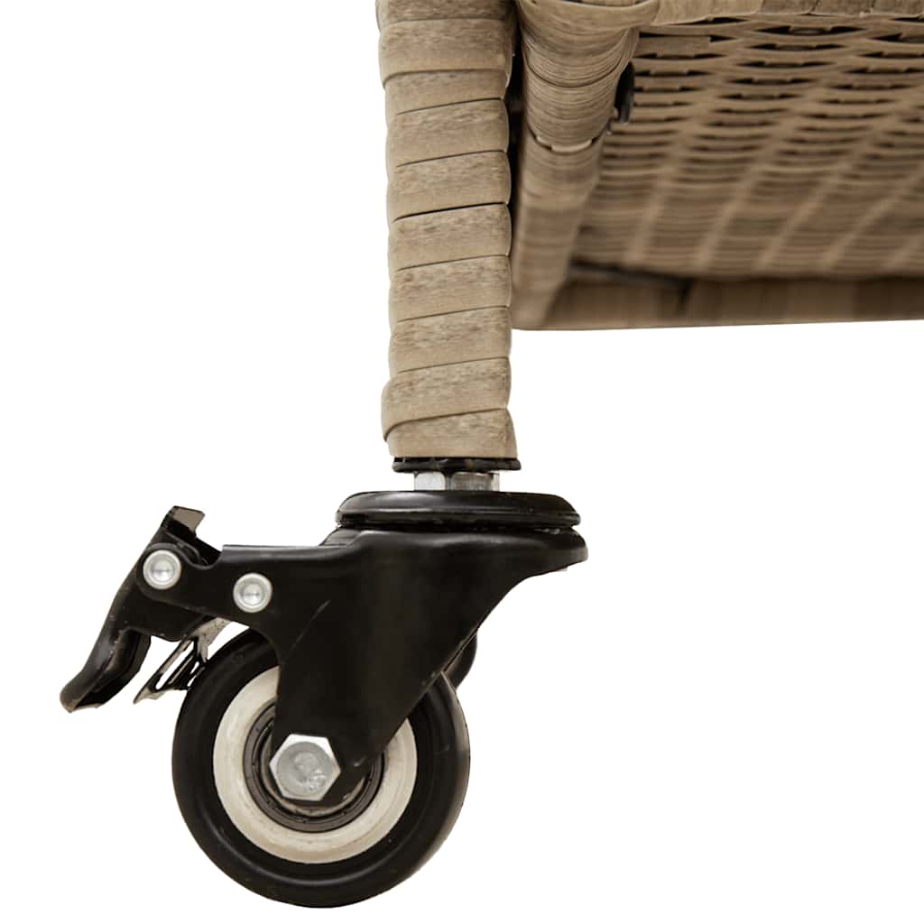 vidaXL Κουτί Αποθήκευσης Κήπου με Ρόδες 160x55x75 εκ. Συνθετικό Ρατάν