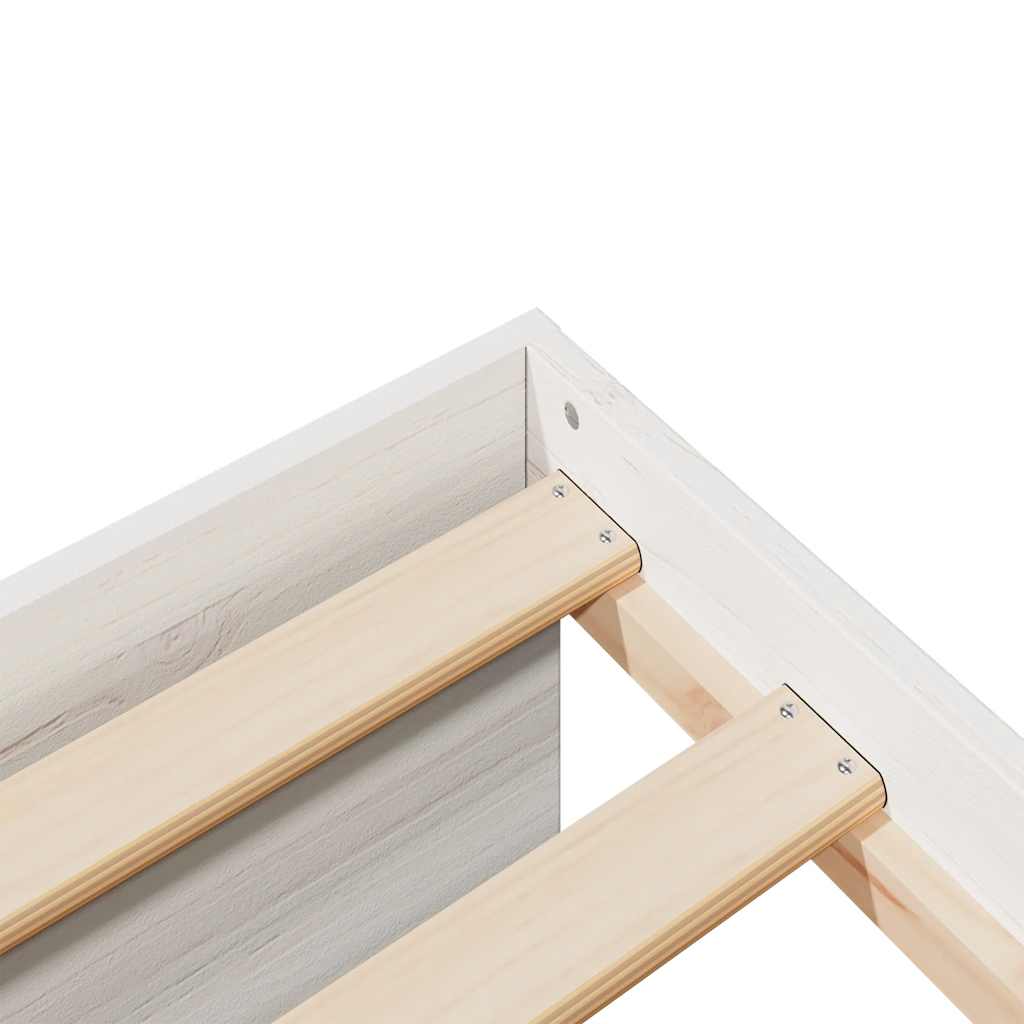 vidaXL Κρεβάτι ημέρας με στρώμα Λευκό 100x200 cm από μασίφ ξύλο πεύκο