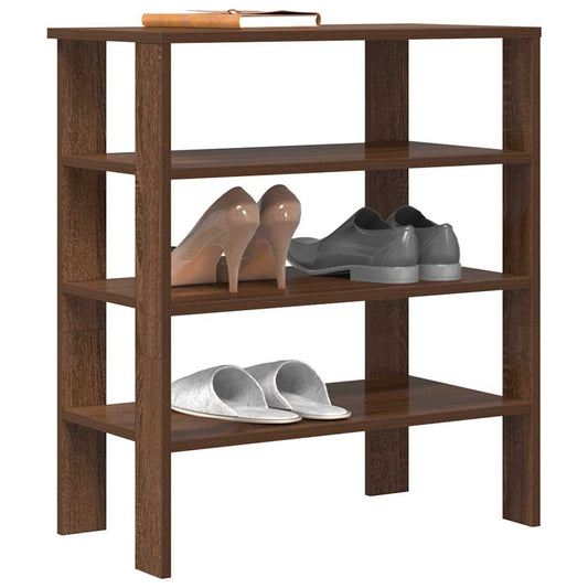 vidaXL Ράφι παπουτσιών καφέ δρυς 61x32x70 cm Κατασκευασμένο ξύλο