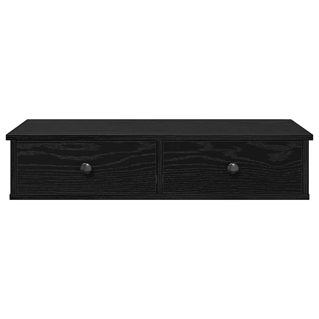 vidaXL Ράφι τοίχου με συρτάρια Μαύρο 80x34x17 cm Κατασκευασμένο ξύλο