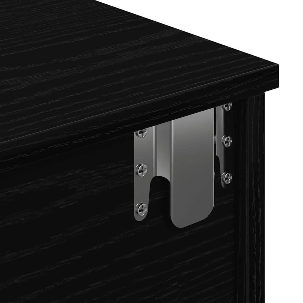 vidaXL Ράφι τοίχου με συρτάρια Μαύρο 80x34x17 cm Κατασκευασμένο ξύλο