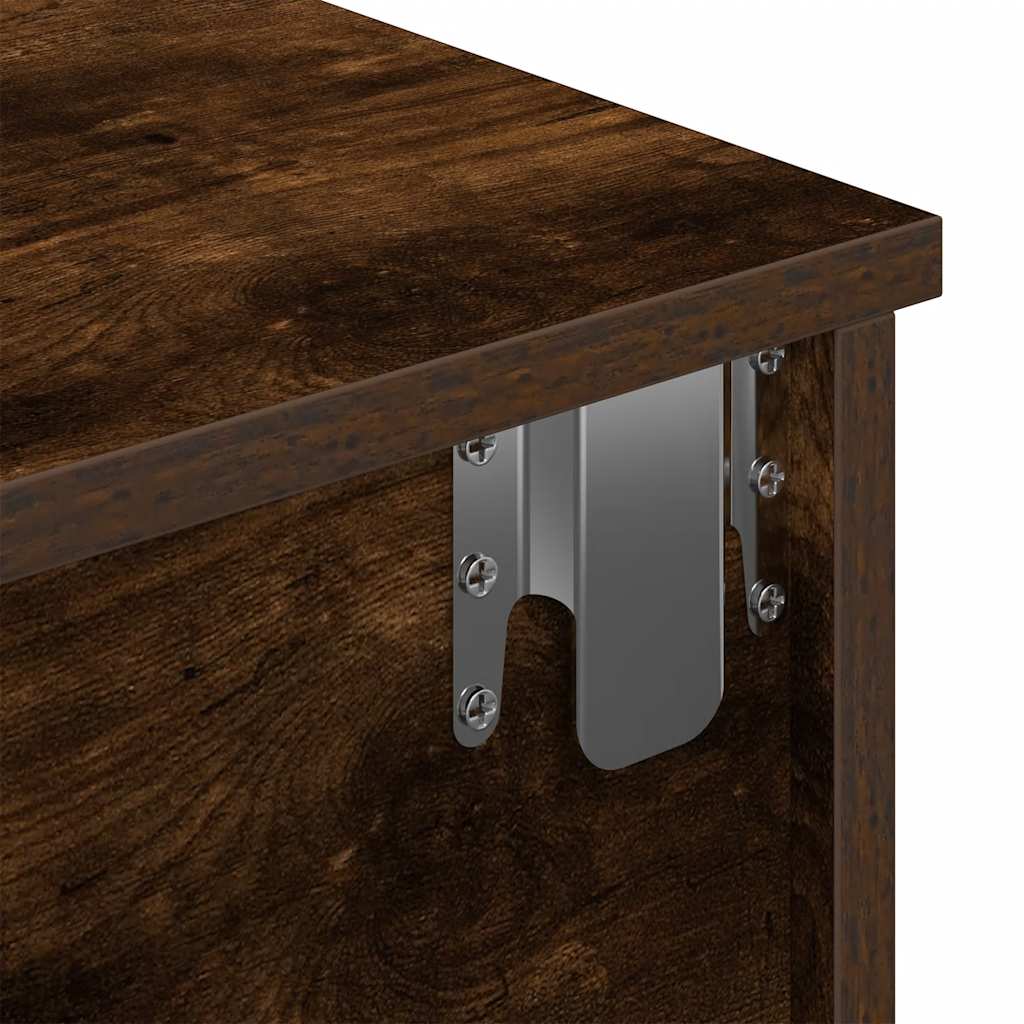 vidaXL Ράφι τοίχου με συρτάρια Καπνιστή δρυς Κατασκευασμένο ξύλο