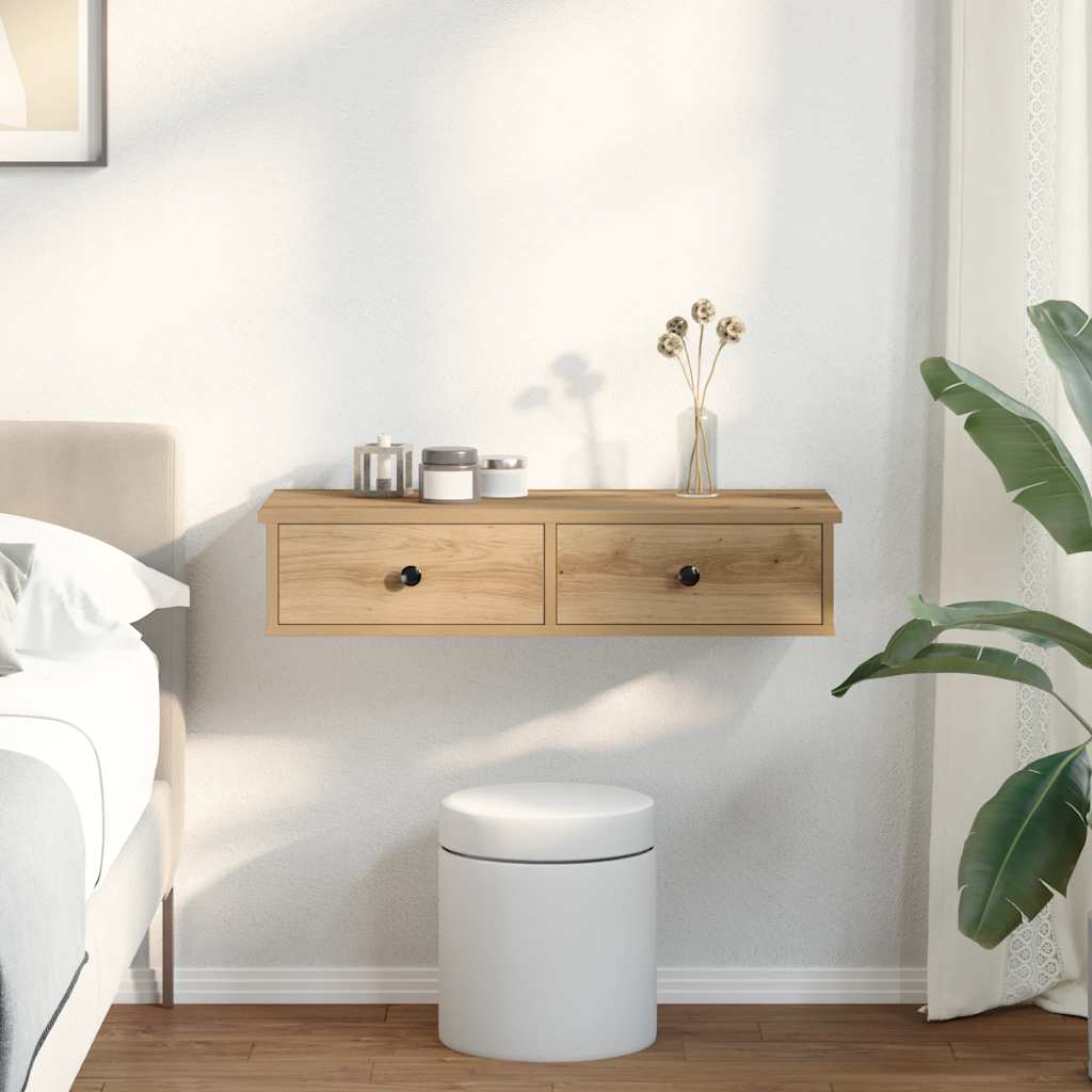 vidaXL Ράφι τοίχου με συρτάρια Δρυς Αρτιζίας Κατασκευασμένο ξύλο