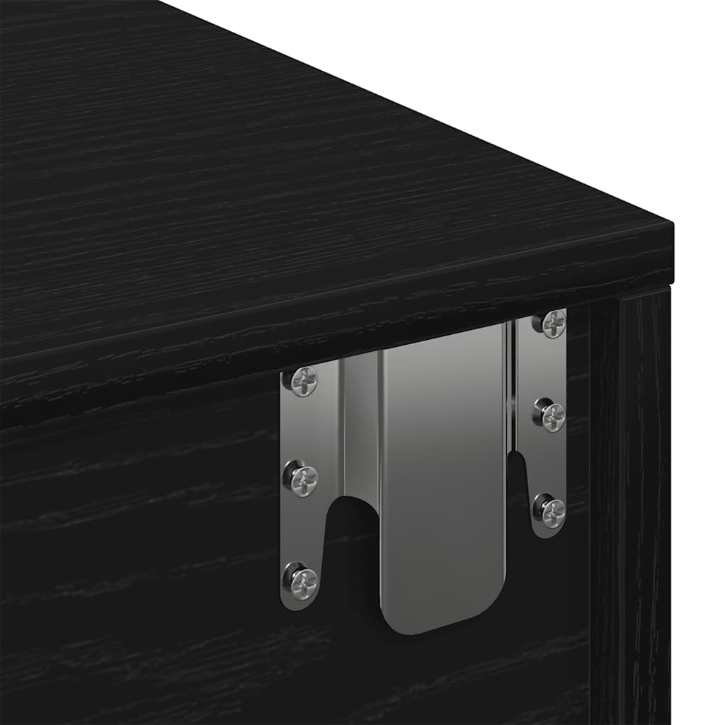 vidaXL Ράφι τοίχου με συρτάρια Μαύρο 60x26,5x15 cm Ξύλινη κατασκευή