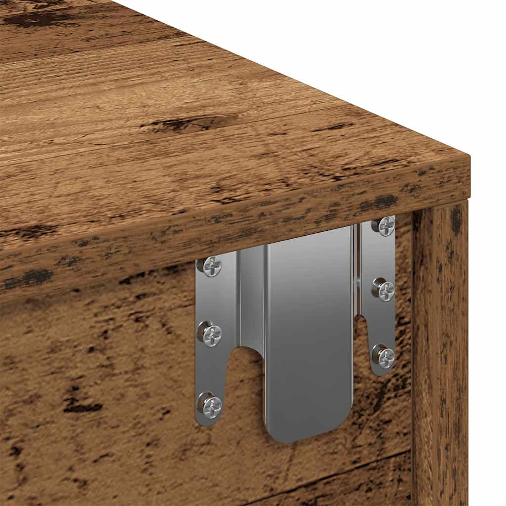 vidaXL Ράφι τοίχου με συρτάρια Παλιό ξύλο Κατασκευασμένο ξύλο