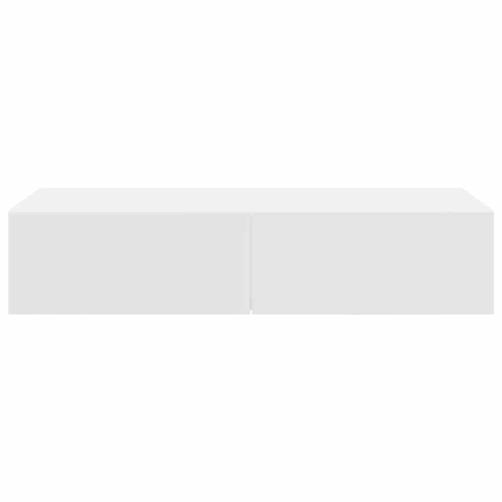 vidaXL Ράφι τοίχου με συρτάρια Λευκό 80x33x17 cm Κατασκευασμένο ξύλο