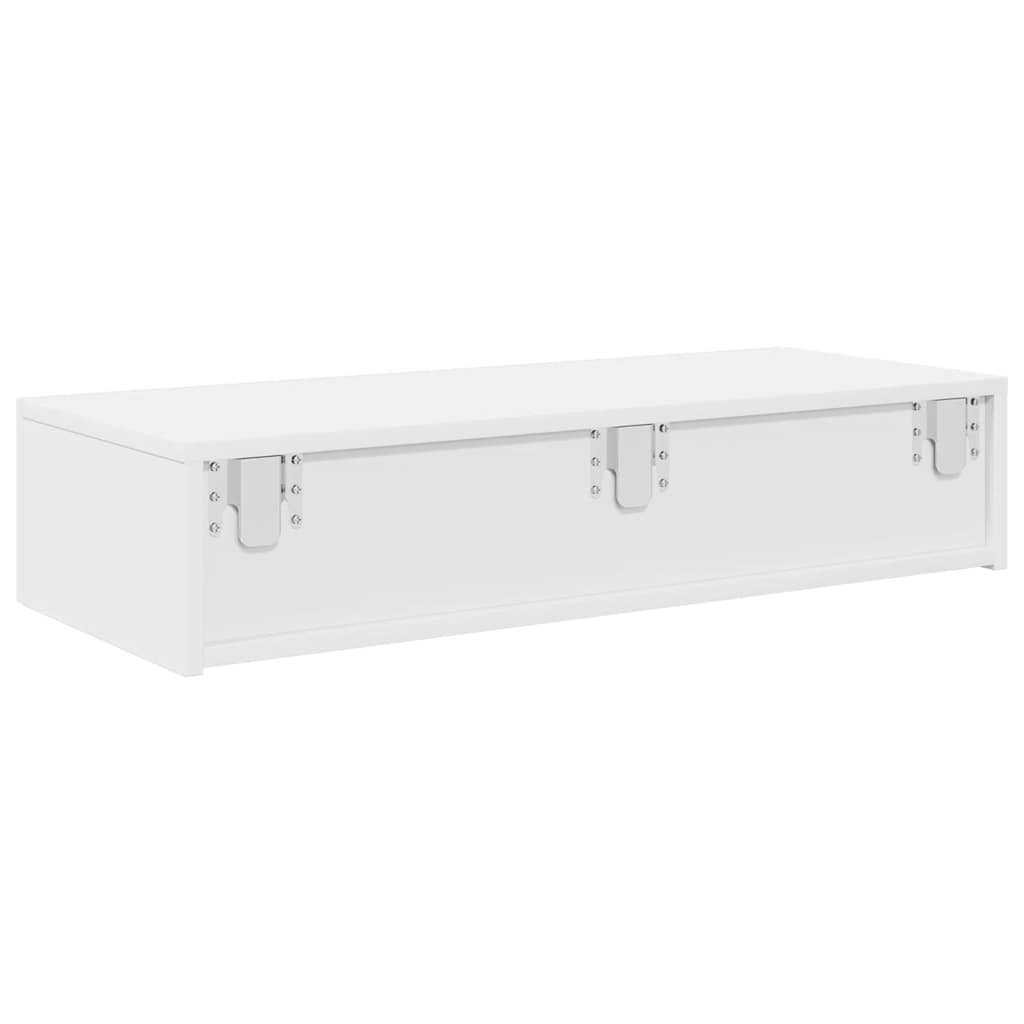 vidaXL Ράφι τοίχου με συρτάρια Λευκό 80x33x17 cm Κατασκευασμένο ξύλο