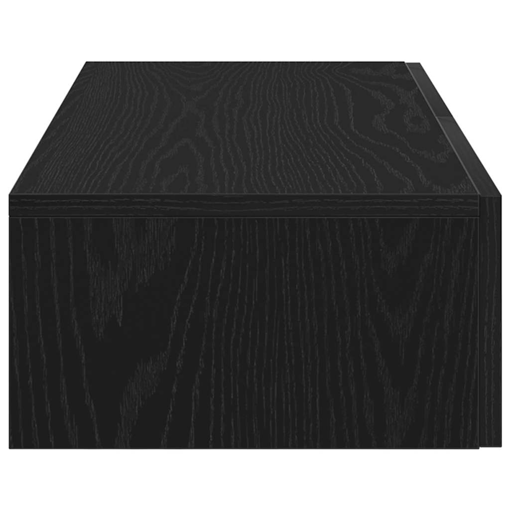 vidaXL Ράφι τοίχου με συρτάρια Μαύρο 80x33x17 cm Κατασκευασμένο ξύλο