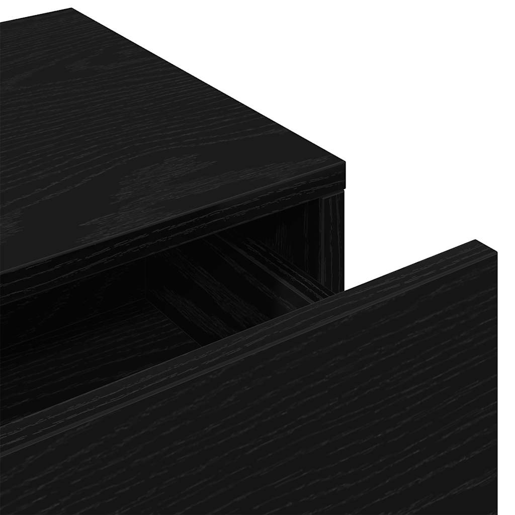 vidaXL Ράφι τοίχου με συρτάρια Μαύρο 80x33x17 cm Κατασκευασμένο ξύλο