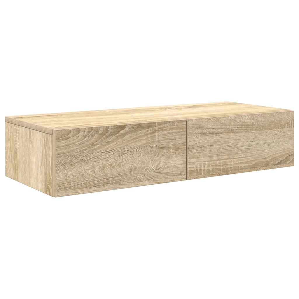 vidaXL Ράφι τοίχου με συρτάρια Sonoma Oak Κατασκευασμένο ξύλο