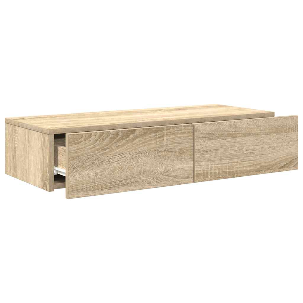 vidaXL Ράφι τοίχου με συρτάρια Sonoma Oak Κατασκευασμένο ξύλο
