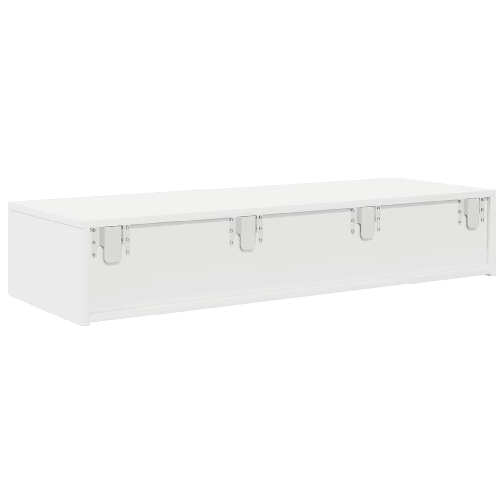 vidaXL Ράφι τοίχου με συρτάρια Λευκό 100x36x19 cm Κατασκευασμένο ξύλο