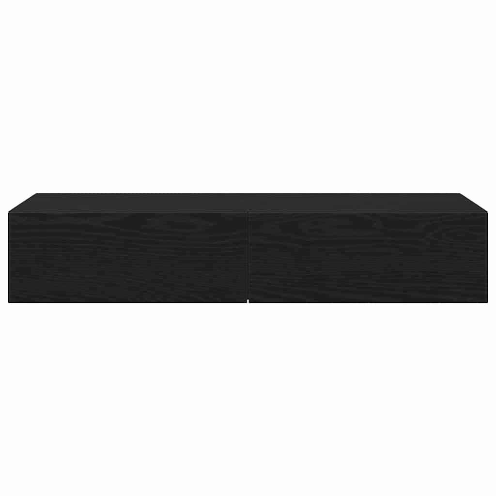 vidaXL Ράφι τοίχου με συρτάρια Μαύρο 100x36x19 cm Κατασκευασμένο ξύλο