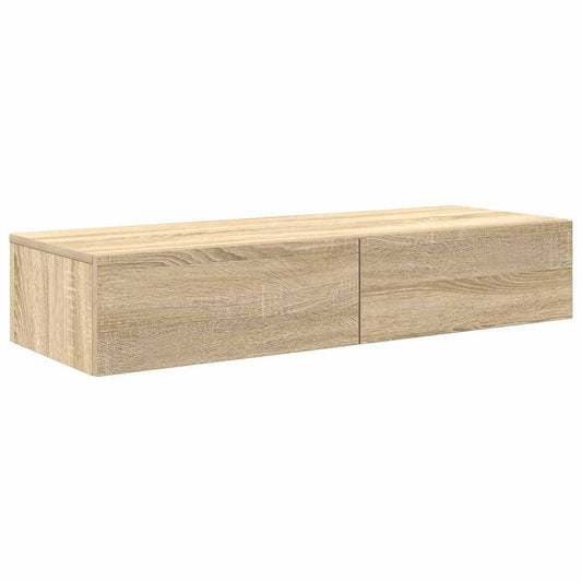 vidaXL Ράφι τοίχου με συρτάρια Sonoma Oak Κατασκευασμένο ξύλο