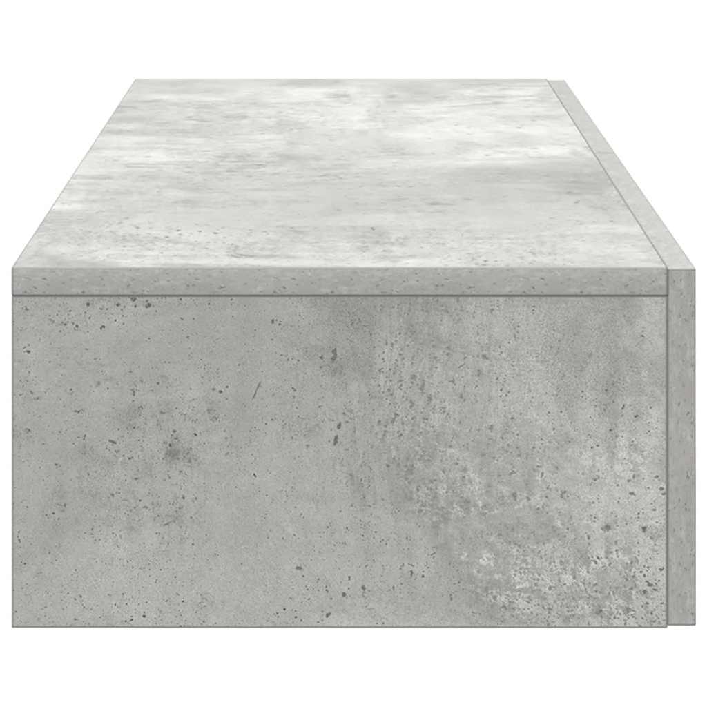 vidaXL Ράφι τοίχου με συρτάρια Γκρι μπετόν 100x36x19 cm Ξύλο μηχανής