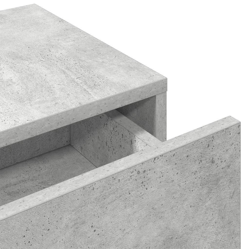 vidaXL Ράφι τοίχου με συρτάρια Γκρι μπετόν 100x36x19 cm Ξύλο μηχανής