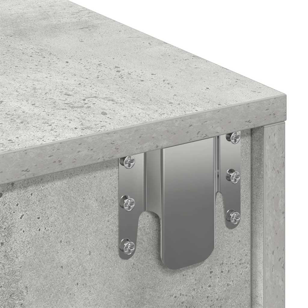 vidaXL Ράφι τοίχου με συρτάρια Γκρι μπετόν 100x36x19 cm Ξύλο μηχανής