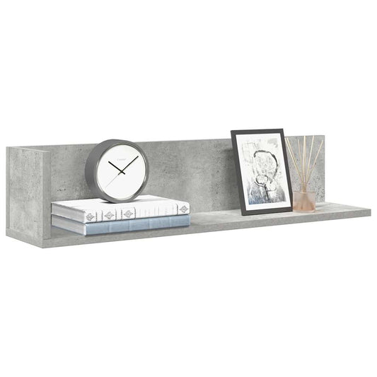 vidaXL Ράφια τοίχου 2 τεμάχια Μπετόν Γκρι 75x16,5x16,5 cm Ξύλο μηχανής