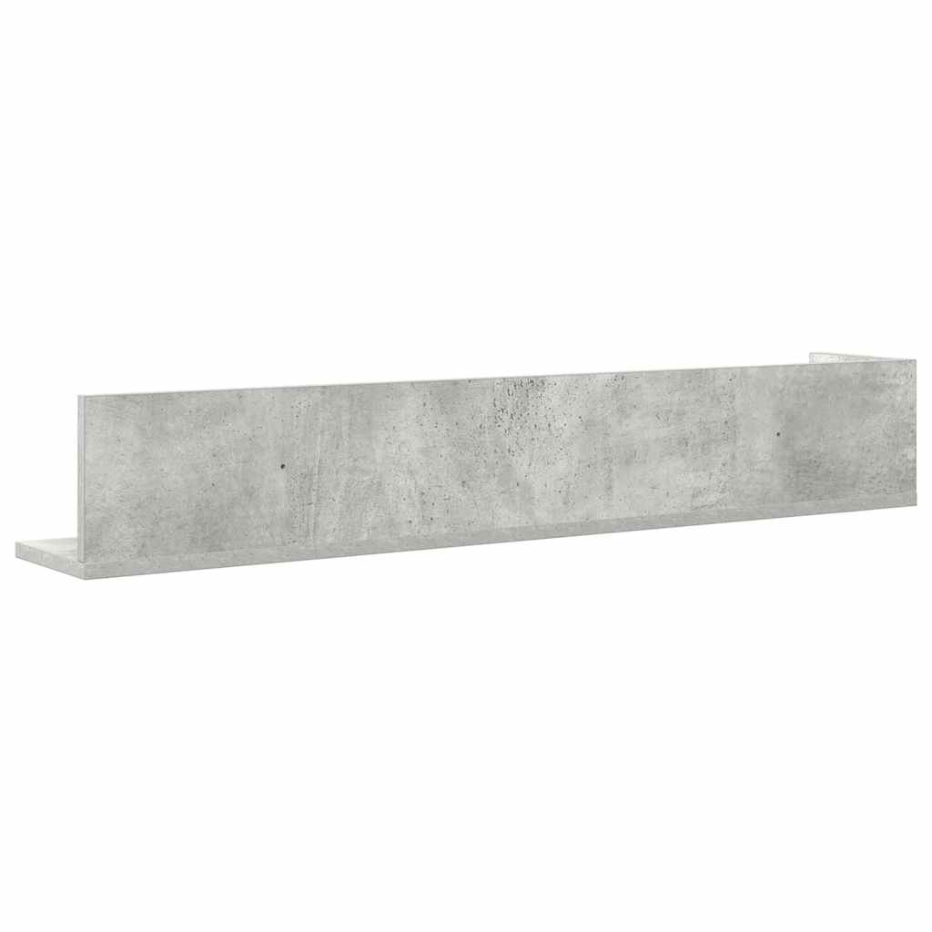 vidaXL Ράφια τοίχου 2 τεμάχια Μπετόν Γκρι 100x16,5x16,5cm Ξύλο μηχανής
