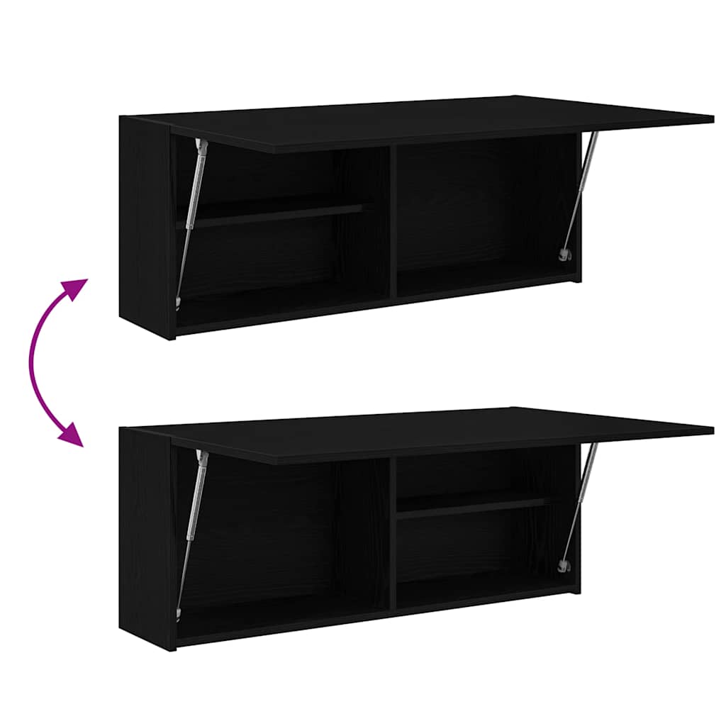 vidaXL ντουλάπι τοίχου μπάνιου μαύρο 100x25x40 cm κατασκευασμένο ξύλο