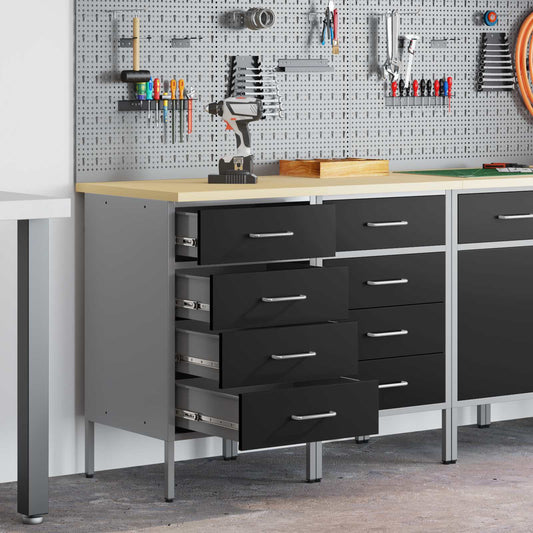 vidaXL Ντουλάπα Εργασίας 2 τεμ. Μαύρο και Γκρι 100 x 55 x 85 εκ.