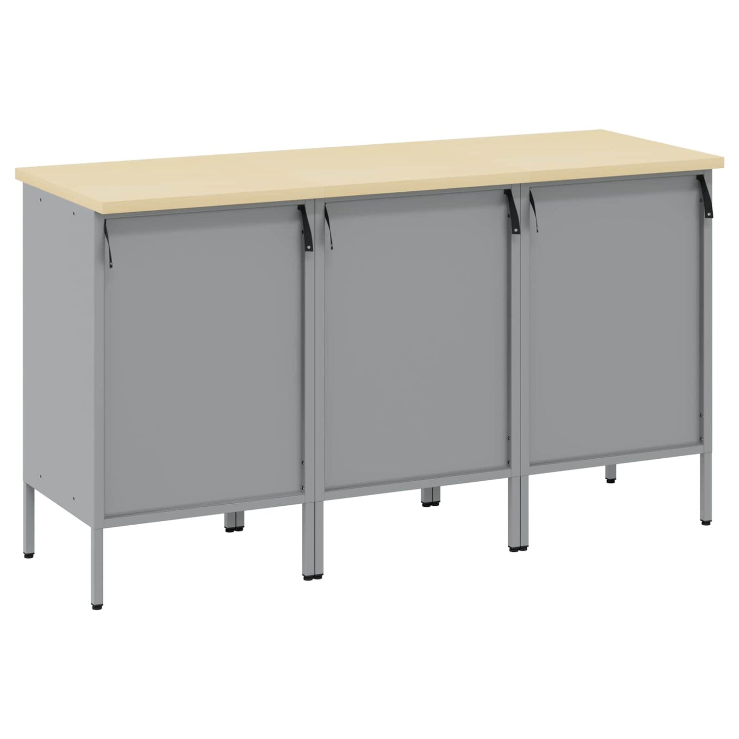 vidaXL Ντουλάπα Εργασίας 3 pcs Μαύρο και Γκρι 150 x 55 x 85 εκ