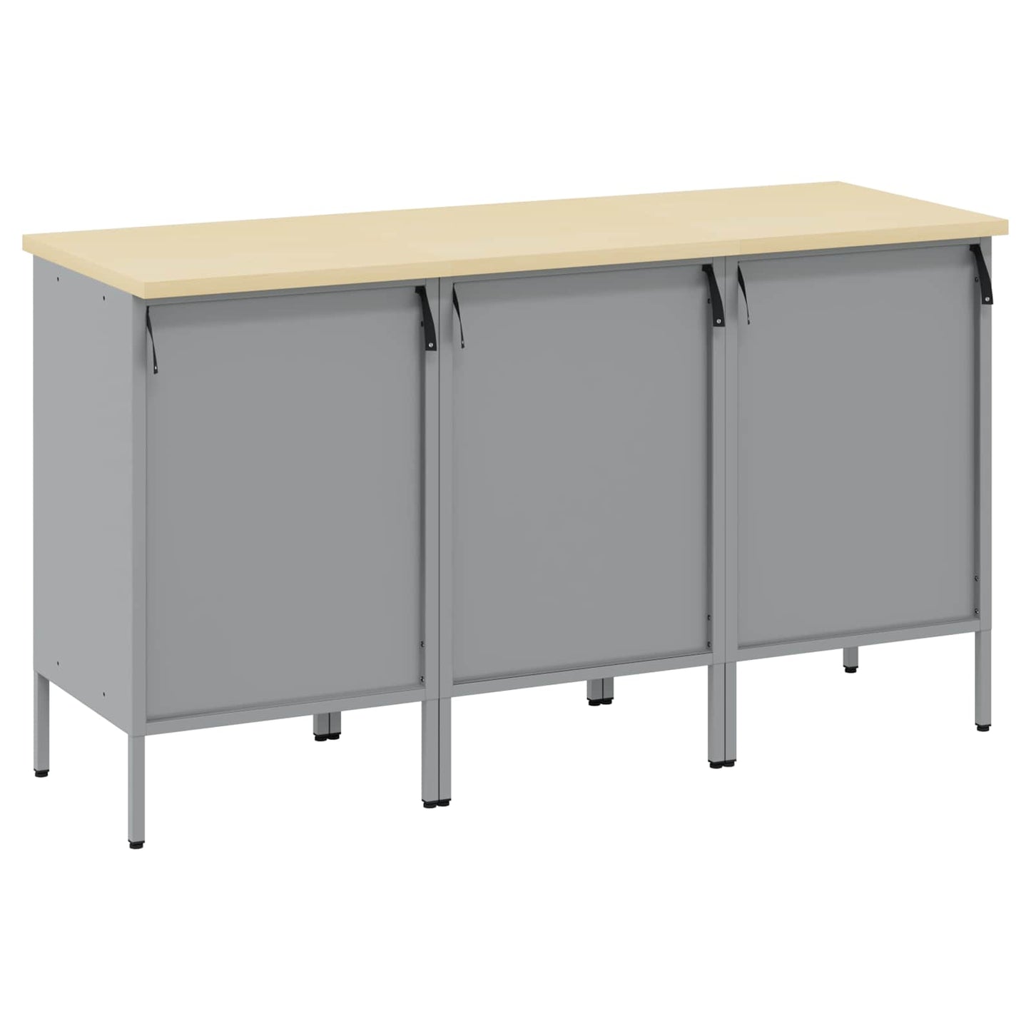 vidaXL Ντουλάπα Εργασίας 3 τμχ. Μαύρο και Γκρι 150 x 55 x 85 εκ