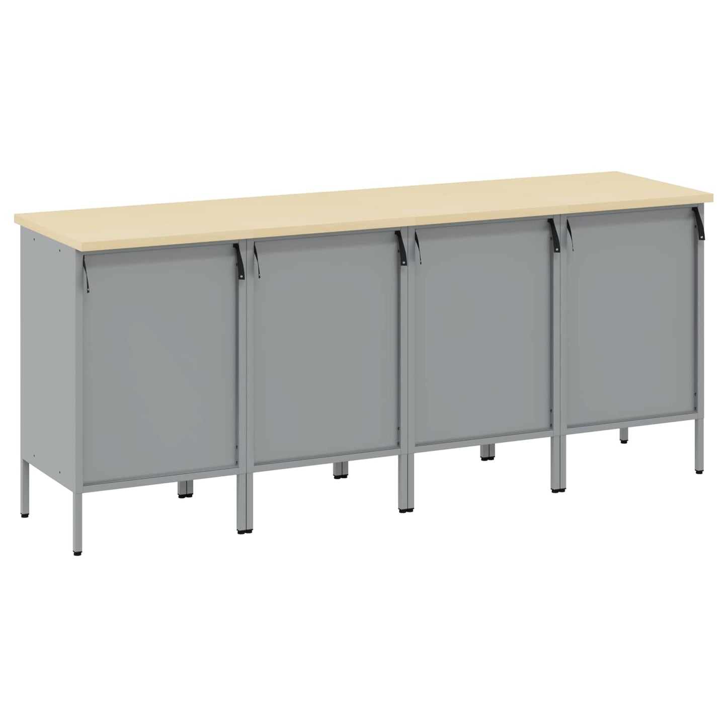 vidaXL Ντουλάπα Εργασίας 4 pcs Κόκκινο και Γκρι 200 x 55 x 85 εκ