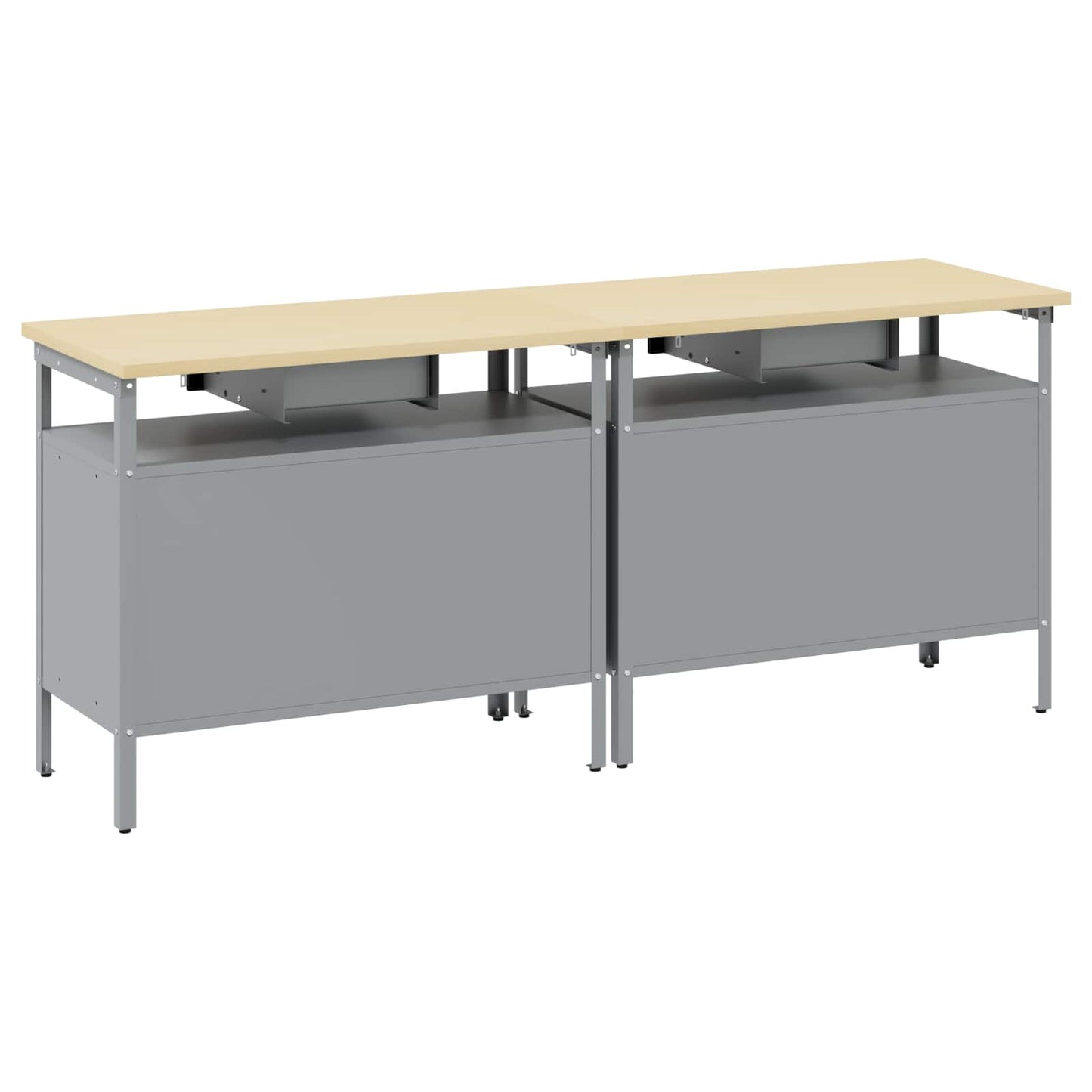 vidaXL Σετ πάγκου εργασίας 2 pcs Μαύρο και Γκρι 200 x 55 x 85 εκ