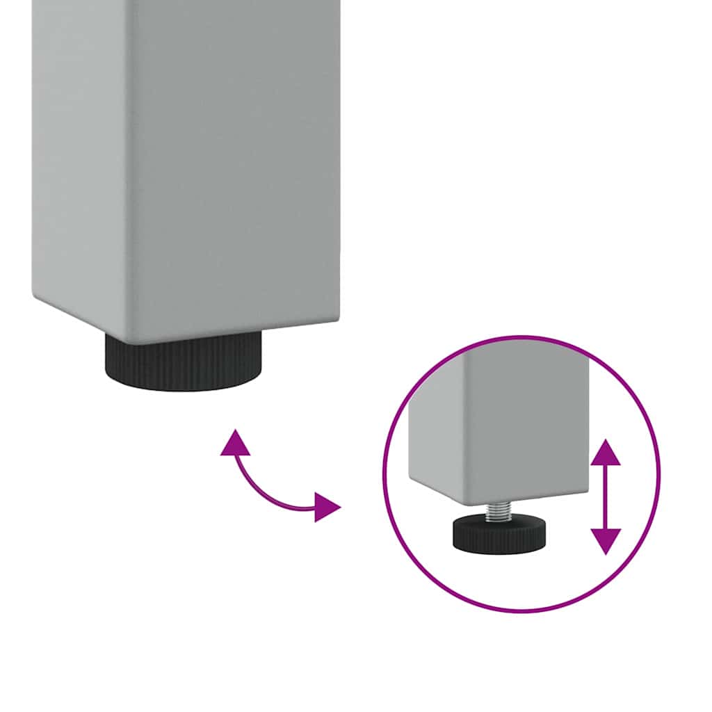 vidaXL Σετ πάγκου εργασίας με ράφι 2 pcs Γκρι 200 x 55 x 85 εκ Ατσάλι