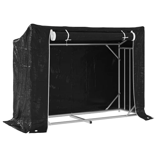 vidaxL Ράφι για καυσόξυλα με κάλυμμα βροχής 151x60,5x110,5 εκ.