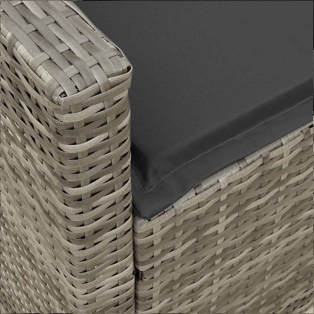 vidaXL Καναπές κήπου 5θέσιος με μαξιλάρια Γκρι Poly Rattan