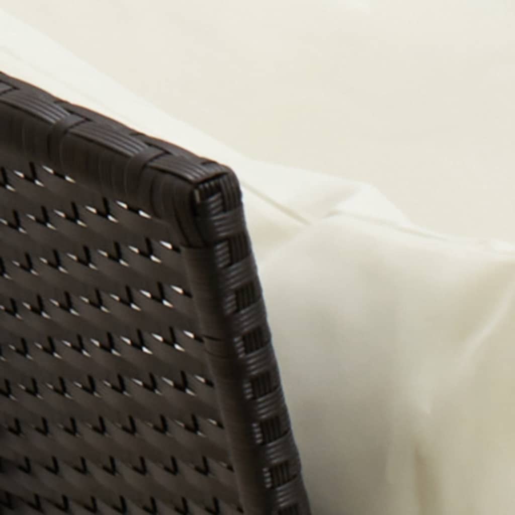 vidaXL Καναπές Κήπου Μαύρος από Συνθετικό Ρατάν με Μαξιλάρια